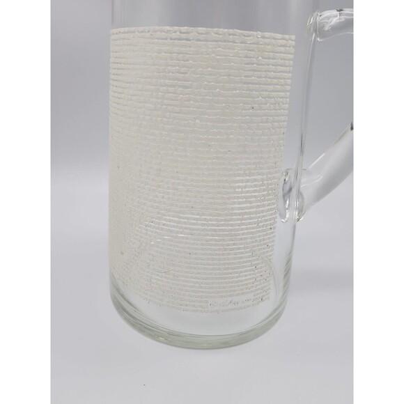 Culver Cocktail Pitcher White Raised Horizontal Stripes Signed MCM Vintage - Picture 10 of 12